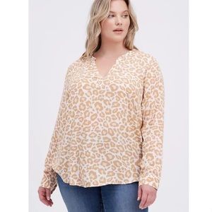 GEORGETTE LEOPARD WHITE BLOUSE